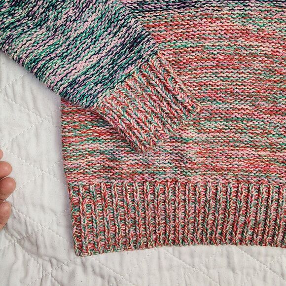 Madewell Sweater Small V-Neck Pullover Multicolor Rainbow Ombre Womens Boho - Picture 6 of 10